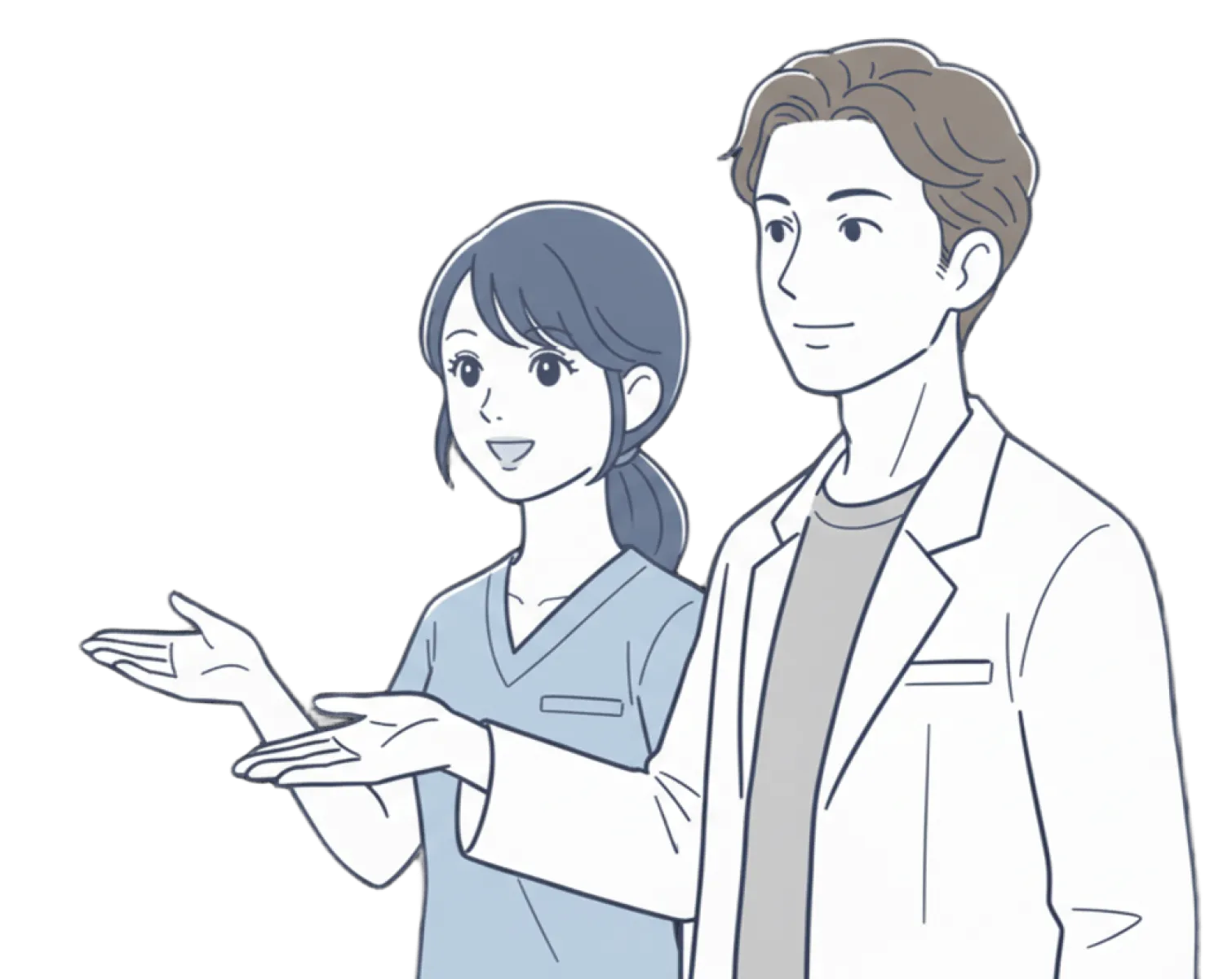 医療従事者が診療メニューを案内している様子