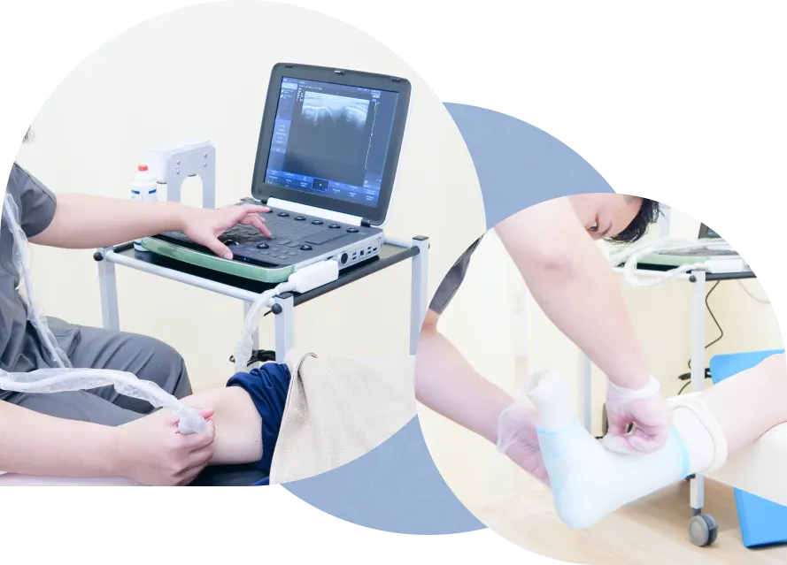 旭川市のおおば接骨院での問診と施術の様子